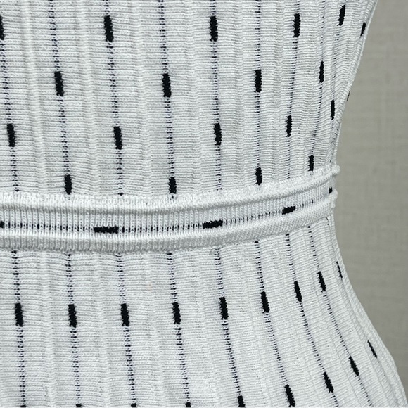 Milly Vertical Dot Flare Dress in Ivory & Black size P 0-2 - Picture 10 of 16